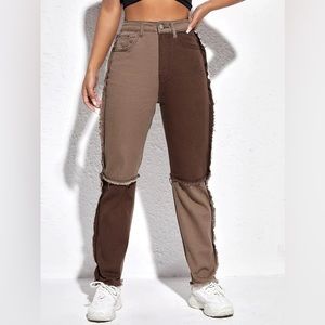 BRAND NEW High Waisted Raw Hem Strait Jeans